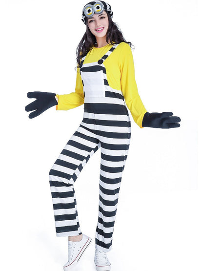 Adult Costume Couples Halloween Outfit Women Men Little Yellow Man Cartoon Cosplay Suit – alternate product view 4