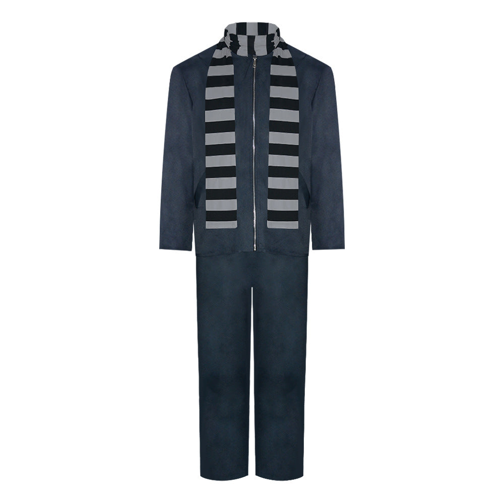 Adult Costume Gray Outfit Jacket Pants and Striped Scarf Adults Halloween Costume – alternate product view 2