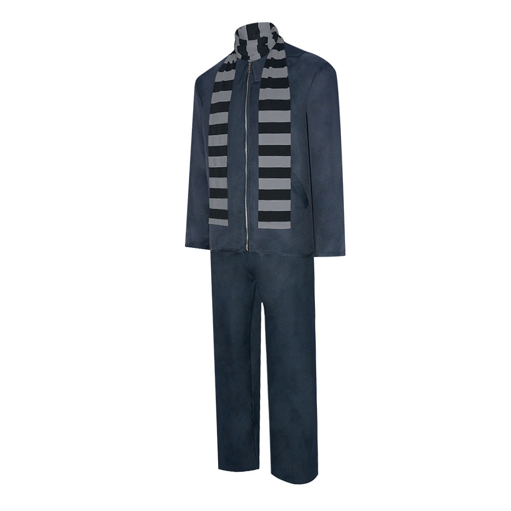Adult Costume Gray Outfit Jacket Pants and Striped Scarf Adults Halloween Costume – alternate product view 5