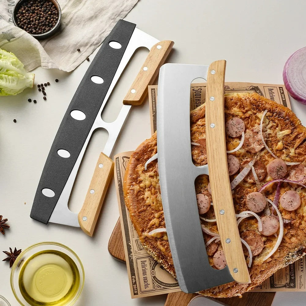 Large pizza cutter with curved stainless steel knife (35 cm) - Bruno – alternate product view 4