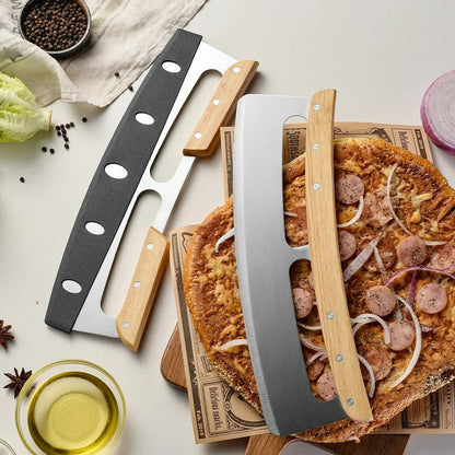 Large pizza cutter with curved stainless steel knife (35 cm) - Bruno – alternate product view 4