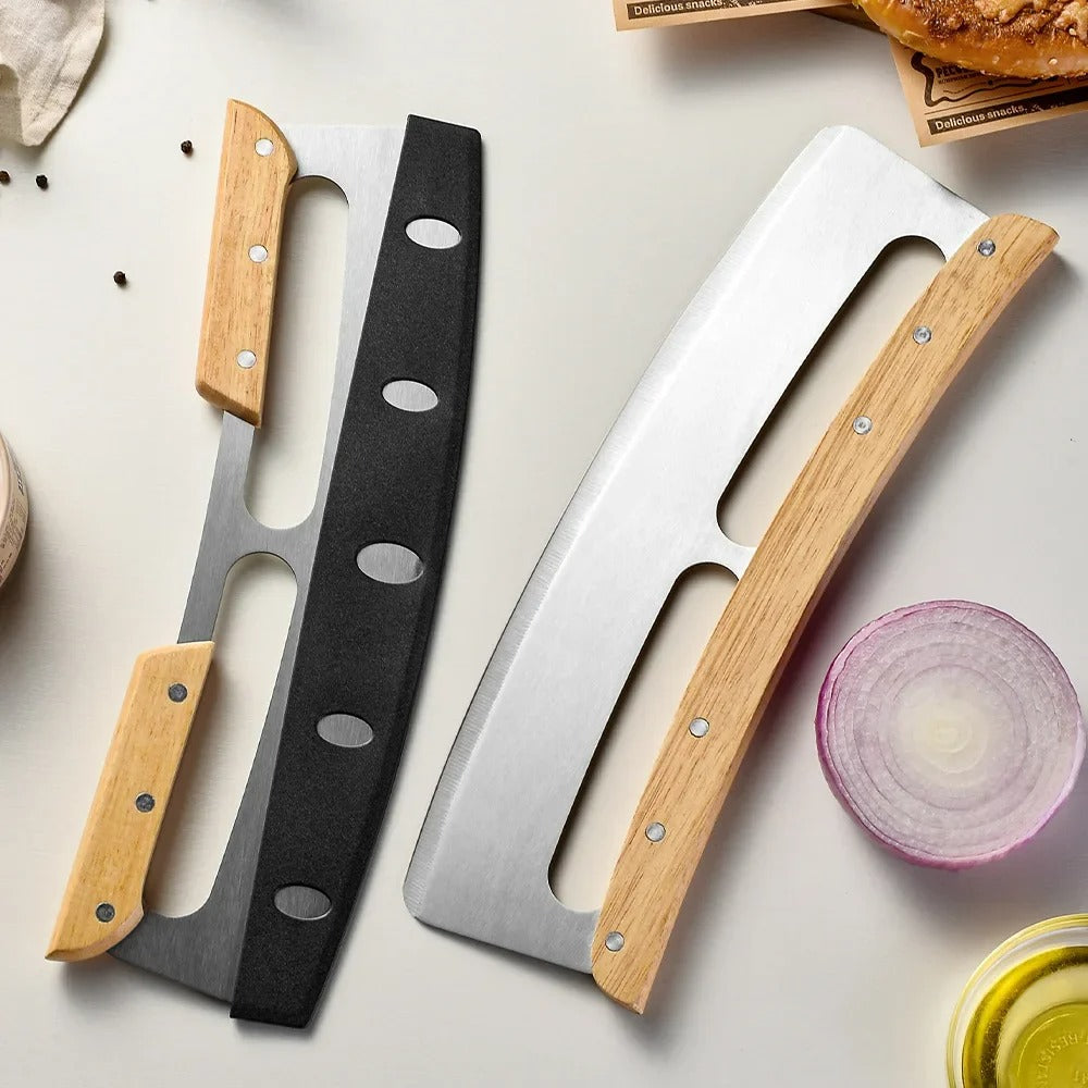 Large pizza cutter with curved stainless steel knife (35 cm) - Bruno – alternate product view 2