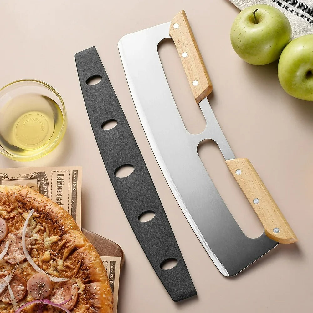 Large pizza cutter with curved stainless steel knife (35 cm) - Bruno – alternate product view 3
