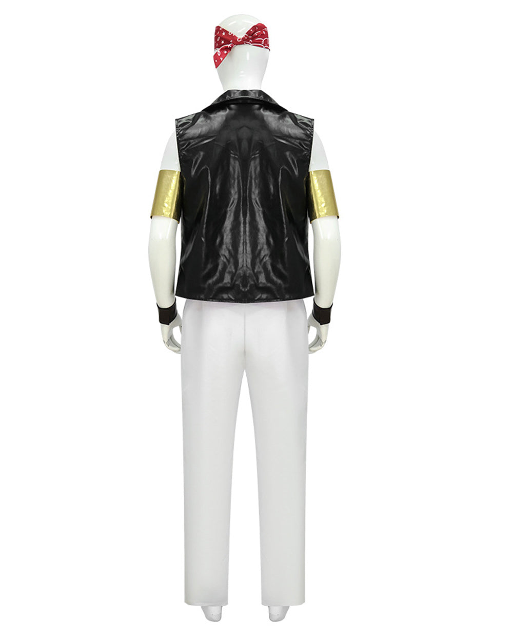 80s Retro Supervillain Costume Dancing Bad Boy Black Vest White Pants 8pcs Suit for Halloween Carnival – alternate product vi