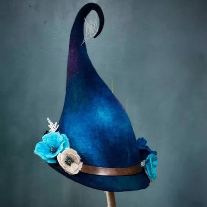 Handcrafted Merino Wool Pointed Costume Hat for Women Adults Halloween Party Cosplay Adjustable Headwear – alternate product 