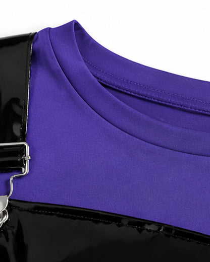 Adult Chapter 5 Lily Costume Purple Horror Game Doll PU Leather Dress T-shirt Matching Leg Sleeves and – alternate product vi