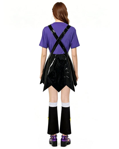Adult Chapter 5 Lily Costume Purple Horror Game Doll PU Leather Dress T-shirt Matching Leg Sleeves and – alternate product vi