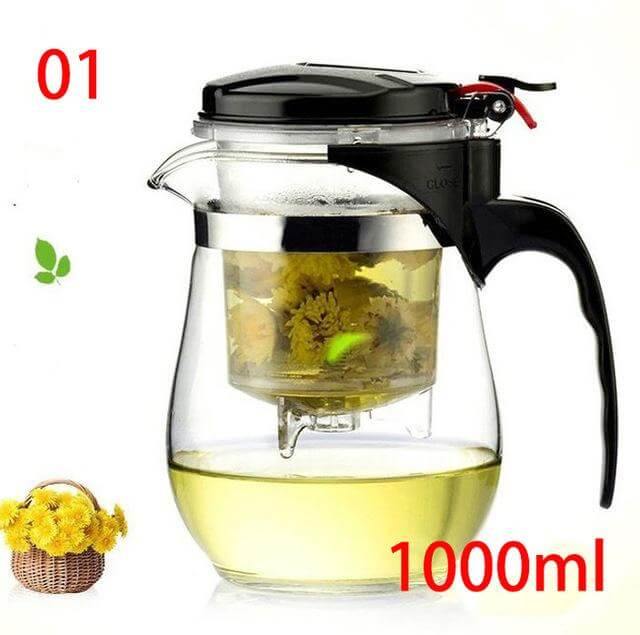 Heat-resistant glass teapot with stainless steel strainer – alternate product view 5