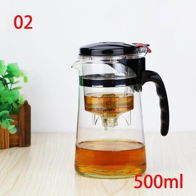 Heat-resistant glass teapot with stainless steel strainer – alternate product view 6