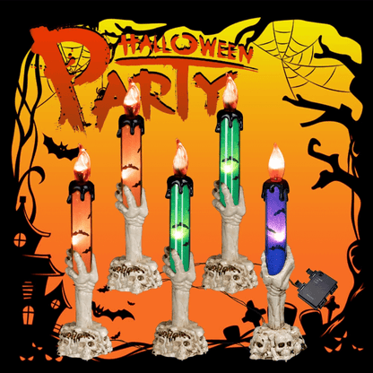 Solar-Power Skull Candle Light Halloween Pathway Decor – alternate product view 8