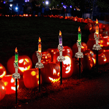 Solar-Power Skull Candle Light Halloween Pathway Decor – alternate product view 4