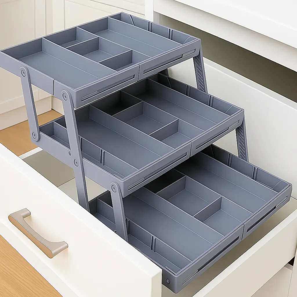 Expandable 3-Tier Drawer Organizer – Space-Saving Storage – alternate product view 11