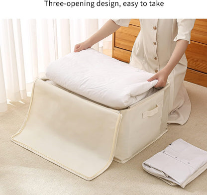 Canvas Clothes Storage Organizer Set - Double Zipper Bag with Handles and Viewing Window – alternate product view 6