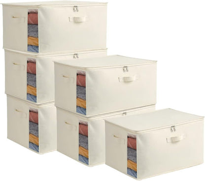 Canvas Clothes Storage Organizer Set - Double Zipper Bag with Handles and Viewing Window – alternate product view 10