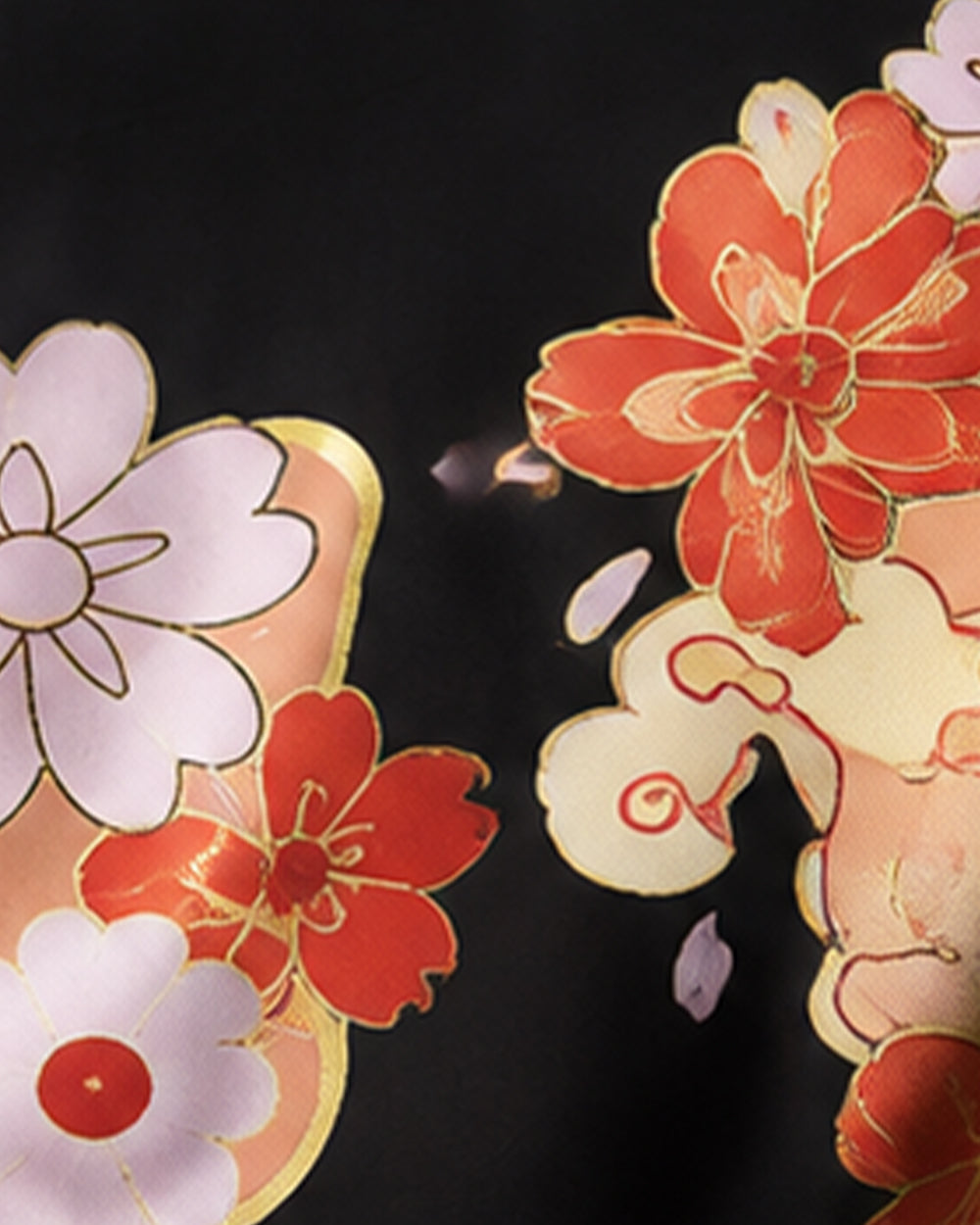 Female Demon King Costume Japanese Traditional Floral Black Kimono Set for Halloween Cosplay – alternate product view 8