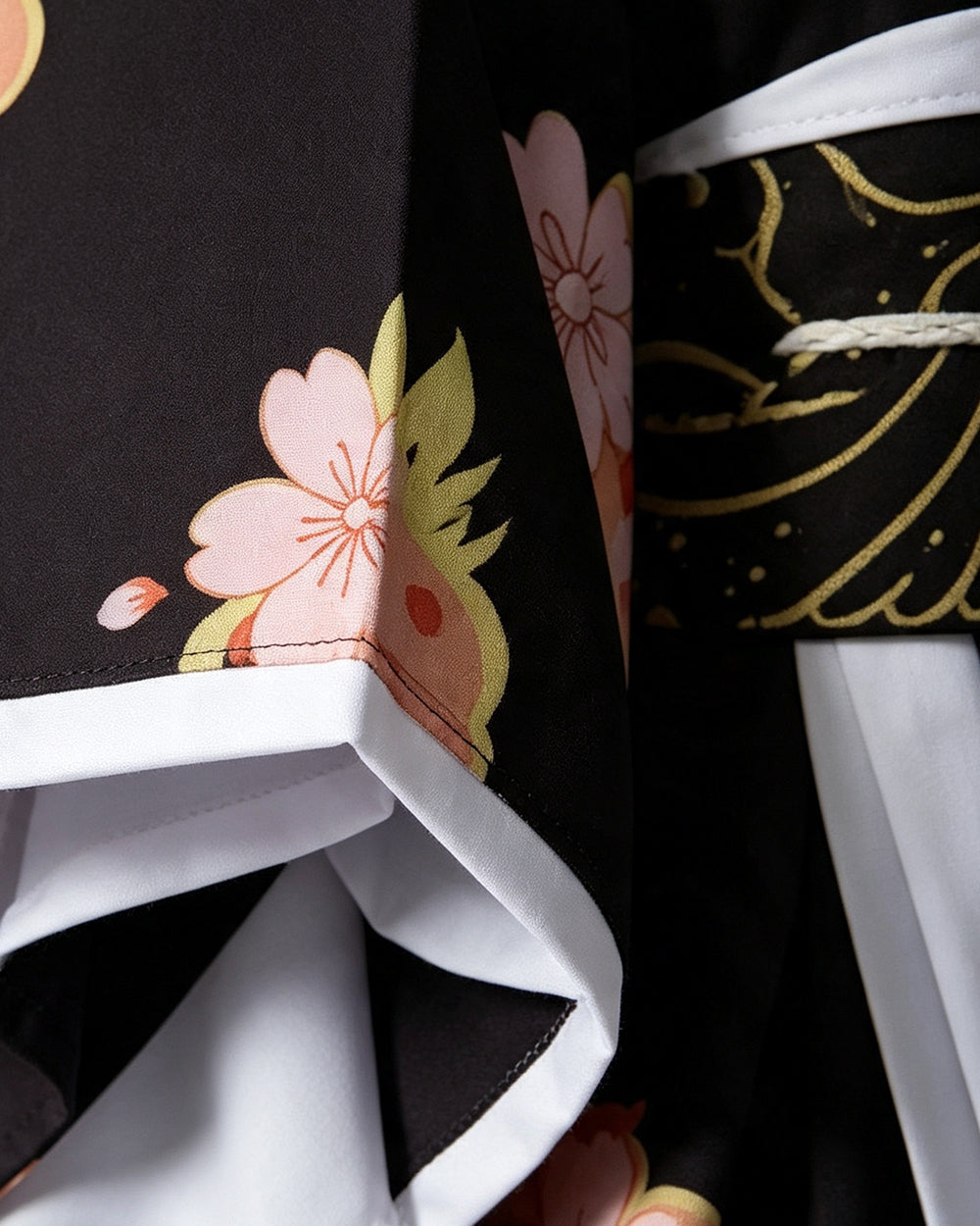 Female Demon King Costume Japanese Traditional Floral Black Kimono Set for Halloween Cosplay – alternate product view 10