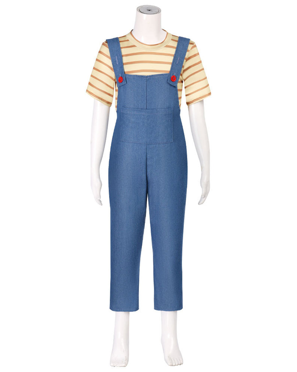 Women Striped Shirt and Denim Overalls Adult Animated Movie Youngest Sister Costume for Halloween – alternate product view 4