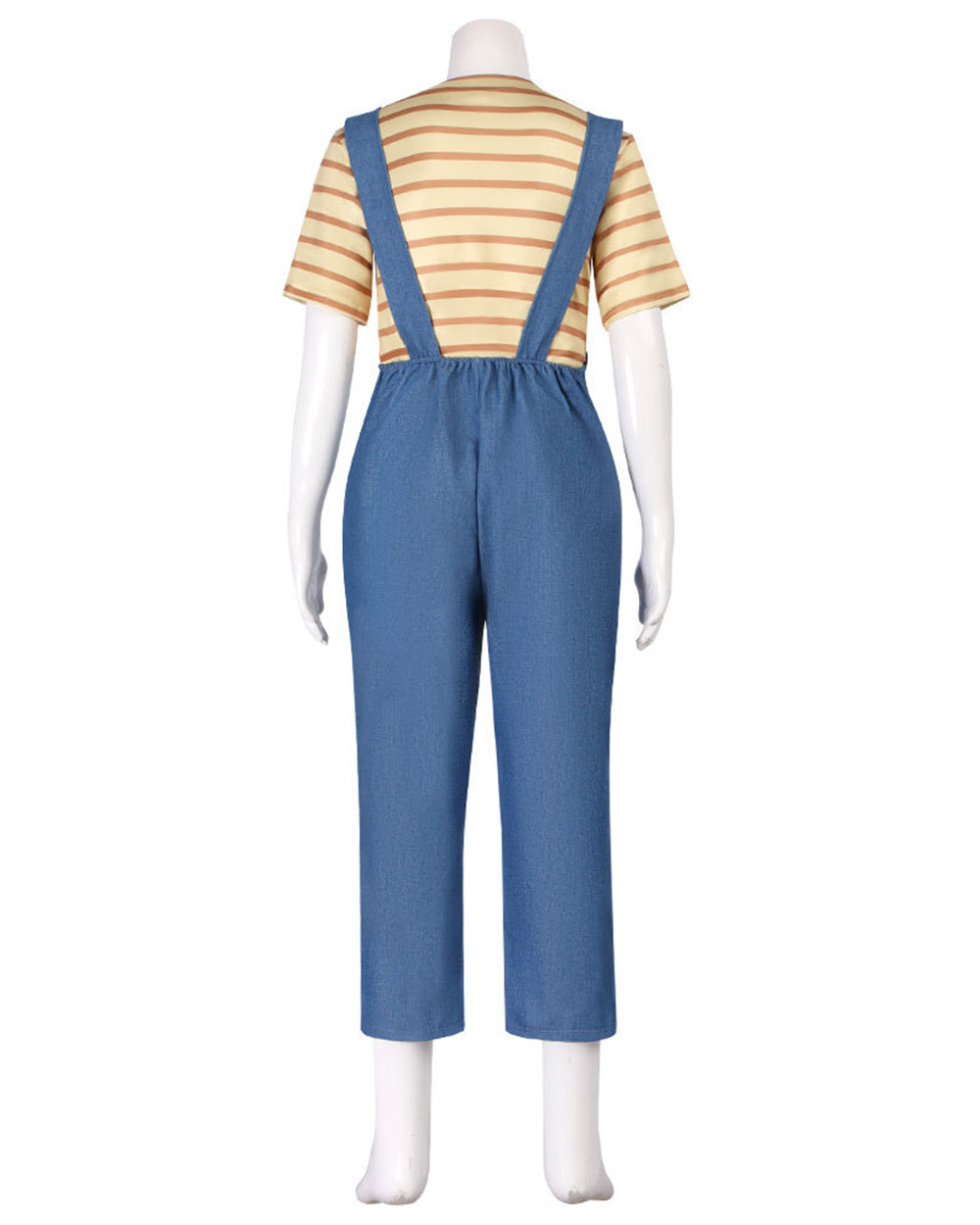 Women Striped Shirt and Denim Overalls Adult Animated Movie Youngest Sister Costume for Halloween – alternate product view 5